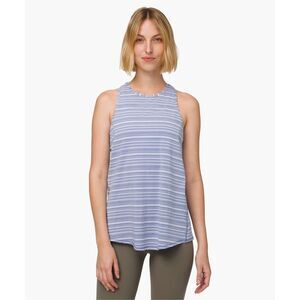 Lululemon All Tied Up Tank Cut Back Stripe Tempest Blue White